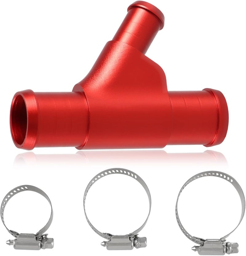 HIMARKLIF Weldless Aluminum Radiator Coolant Y-Pipe, Coolant Hose Connector Pipe Compatible with Ford F-250 F-350 F-450 F-550 Super Duty 6.0L Powerstroke Diesel Engine 2003 2004 2005 2006 2007 - Image 1